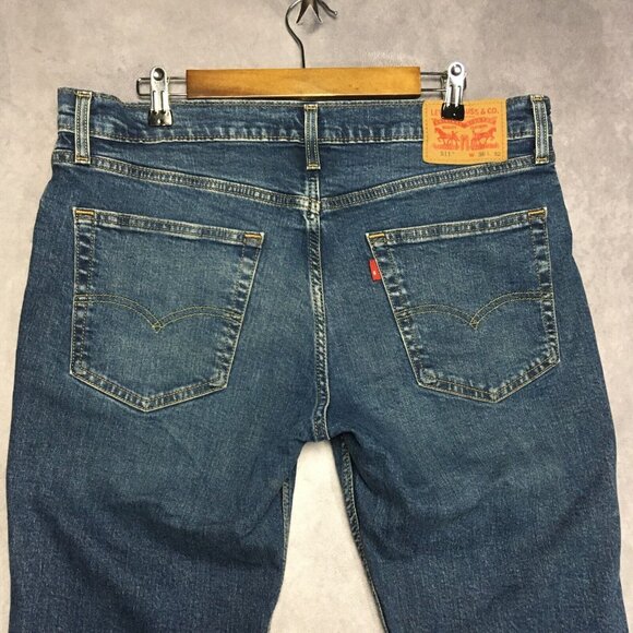 Levis Mens 511 Slim Fit Blue Jeans size 36x32 Stretch Denim Pants Copper Rivets - Picture 1 of 16